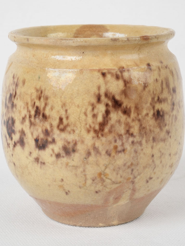 Antique speckled honey pot, Provence