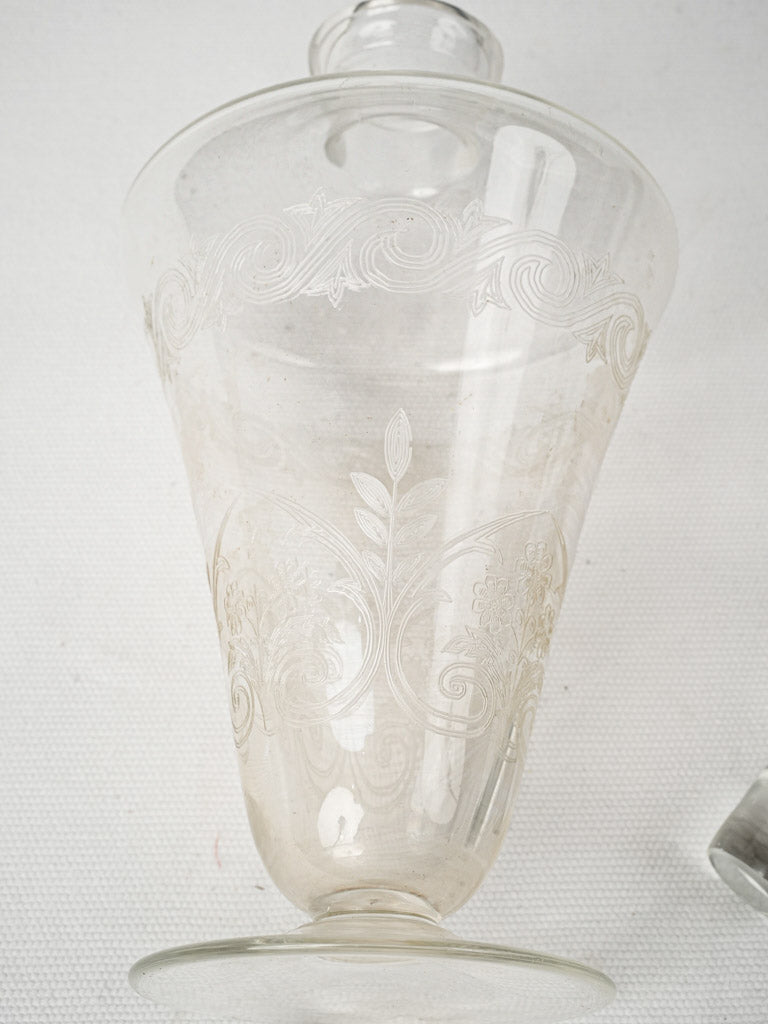 Vintage French crystal liqueur carafe