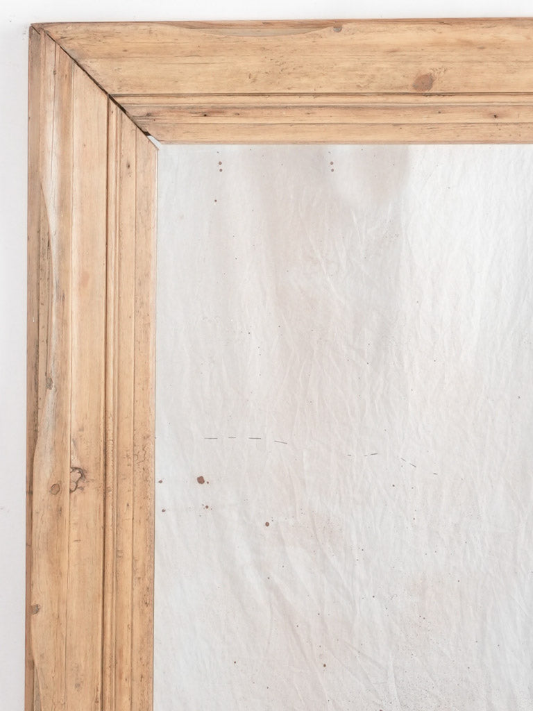1940s rectangular French mirror w/ oak frame 45" x 39"