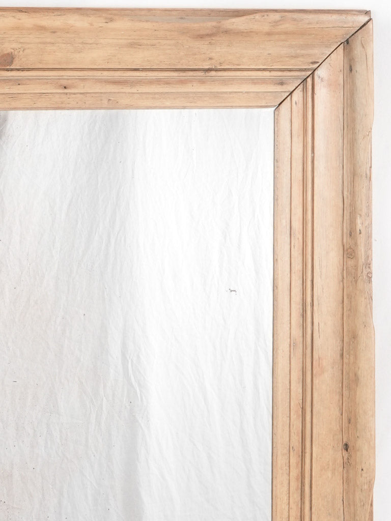 1940s rectangular French mirror w/ oak frame 45" x 39"
