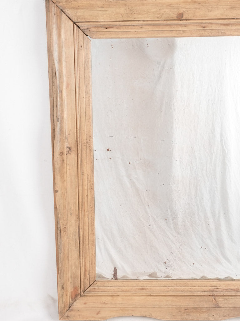 1940s rectangular French mirror w/ oak frame 45" x 39"