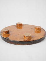 Aged patina decorated terracotta trivet