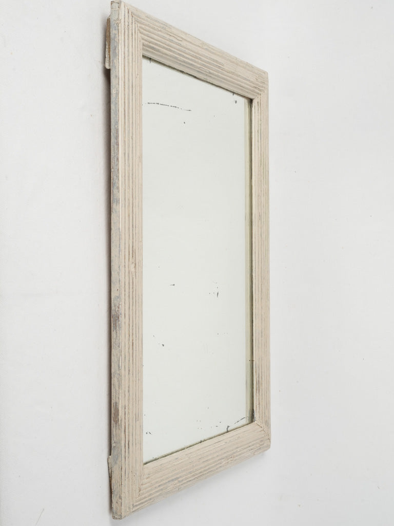 Elegant Off-White Reeded French Mirror