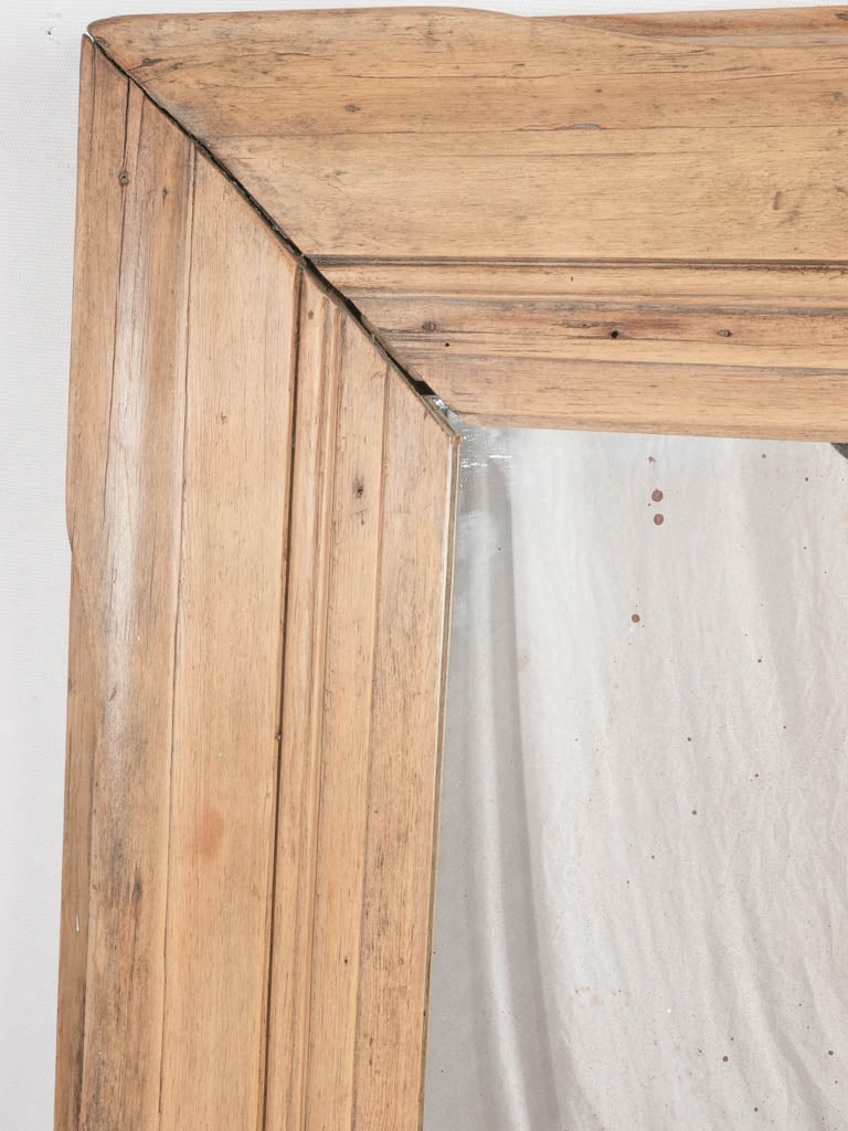 1940s rectangular French mirror w/ oak frame 45" x 39"