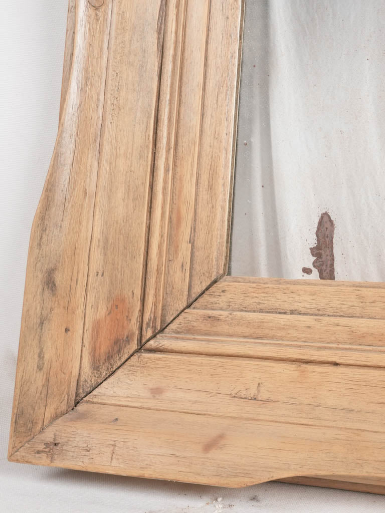 1940s rectangular French mirror w/ oak frame 45" x 39"