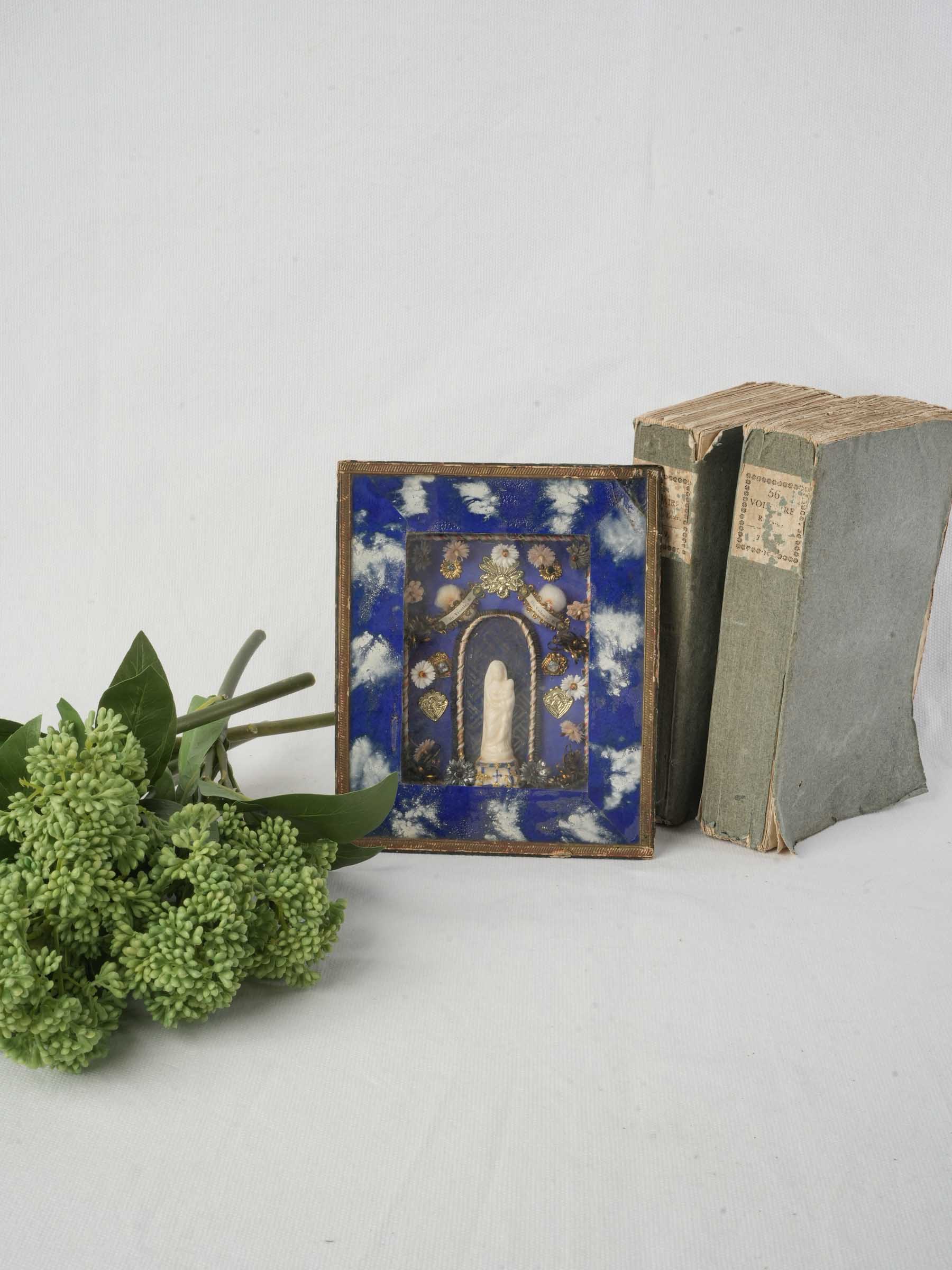 Vintage papier-mâché devotional artifact  