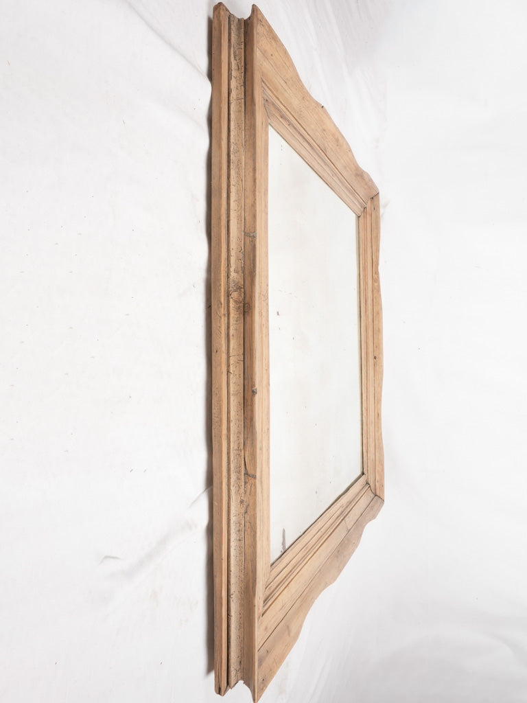 1940s rectangular French mirror w/ oak frame 45" x 39"