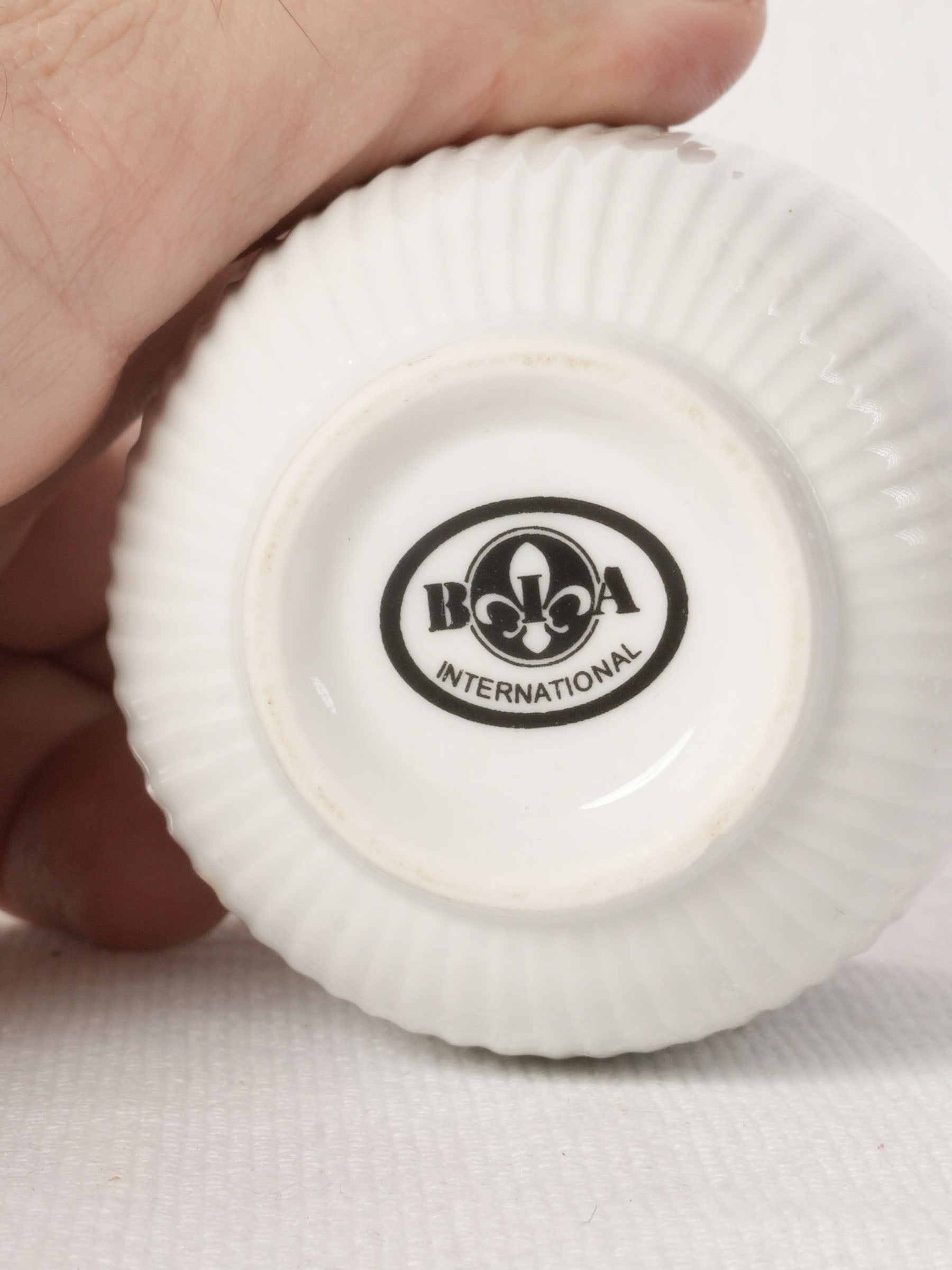 Vintage Porcelain Egg Coddler with Metal Lid
