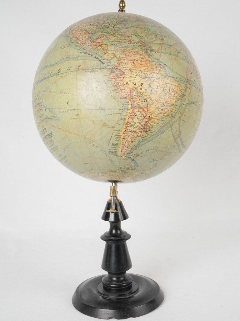 Antique black Napoleon III globe
