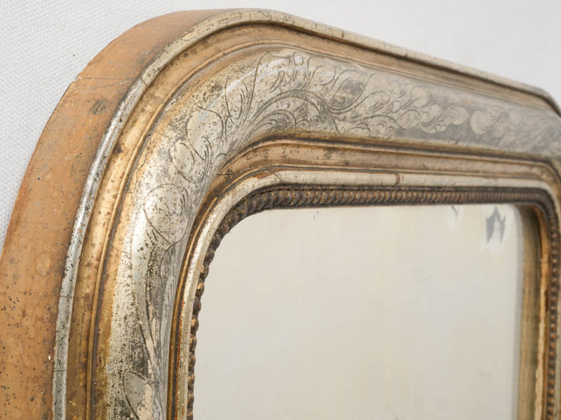 Aged Louis Philippe Floral Mirror