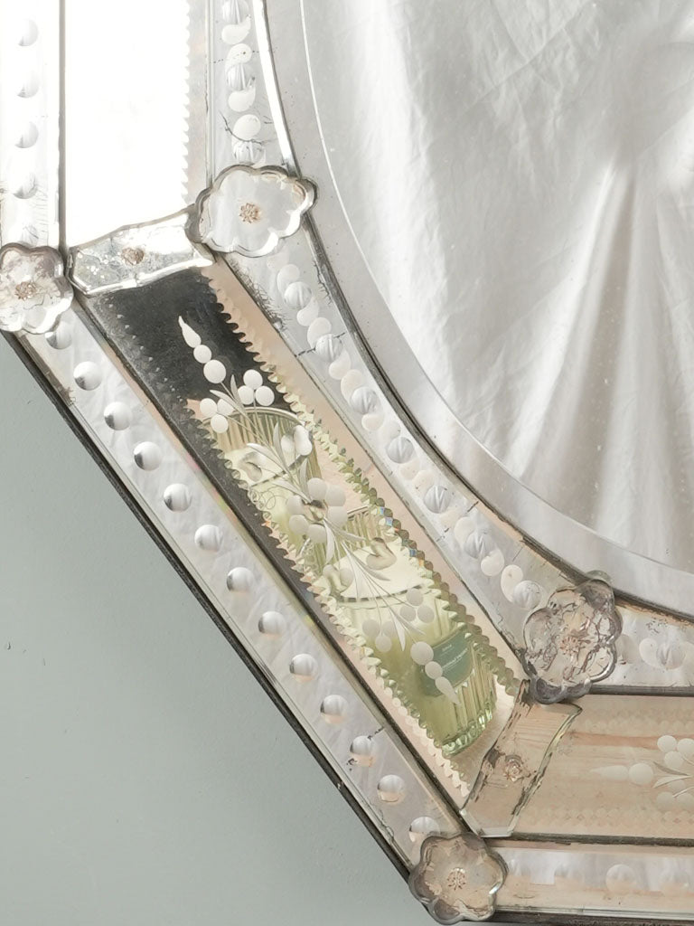 Large 19th century Venetian mirror 53¼" x 31½"