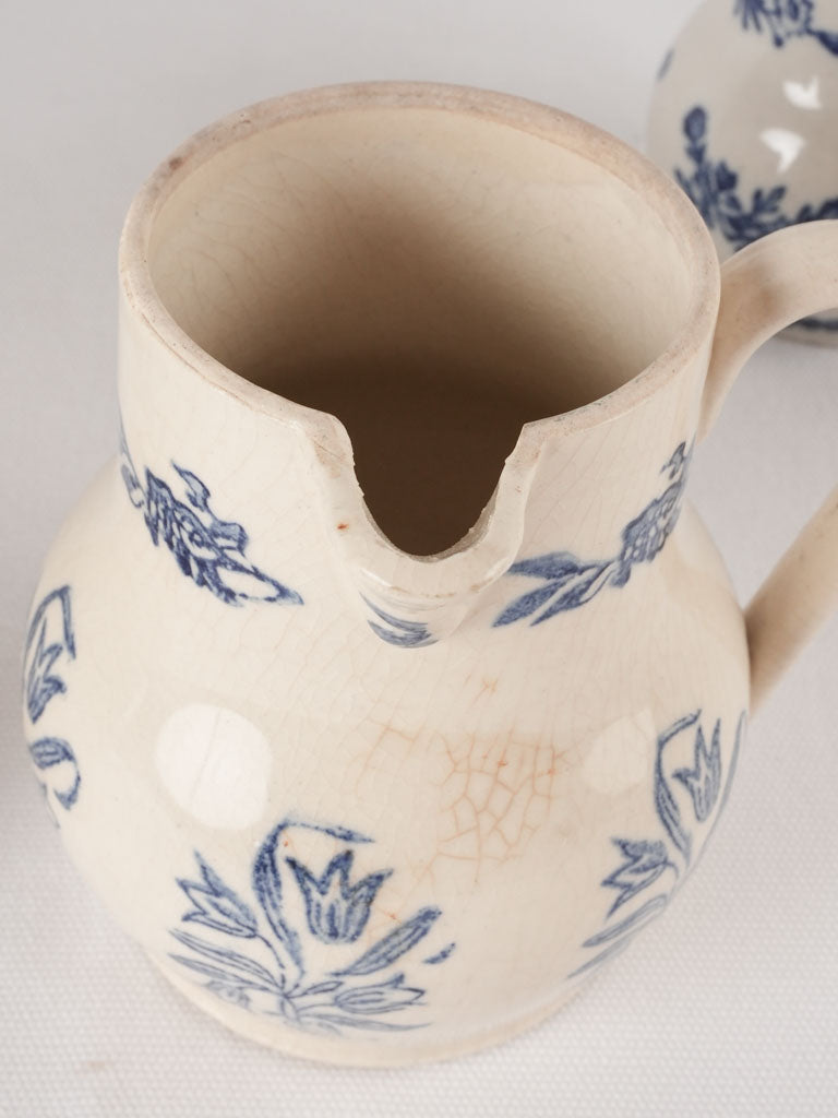 Aged floral motif pottery