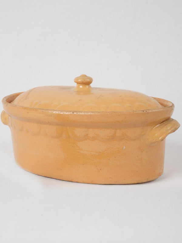 Antique Provencal yellow tureen lid