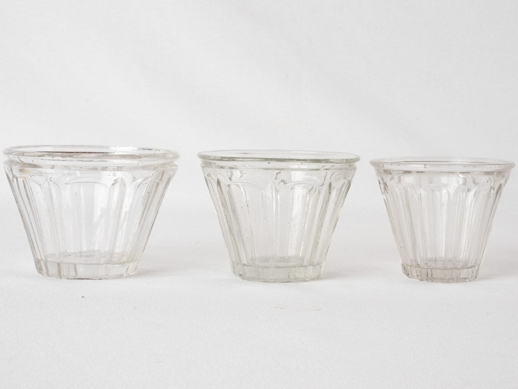 Collection of antique French jam jars - glass