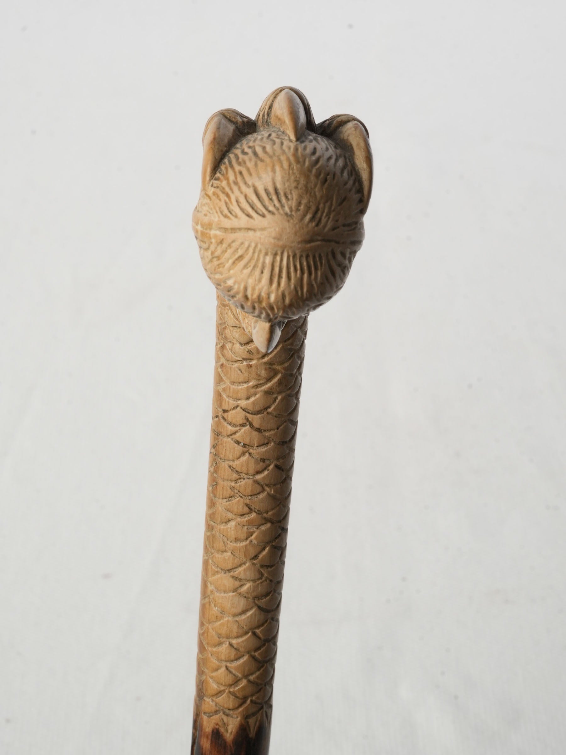 Twisted shaft rooster claw cane