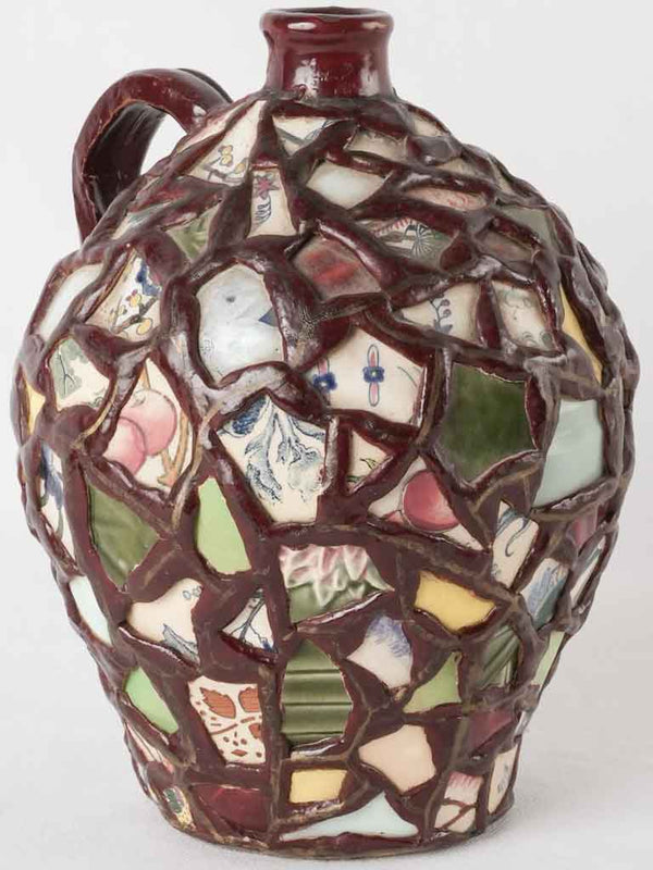 Handmade 1950s picassiette decorative jug