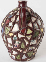 Antique picassiette style mosaic vase