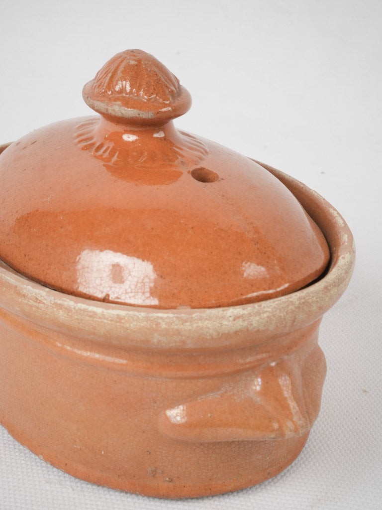 Rustic French pottery tureen decorative