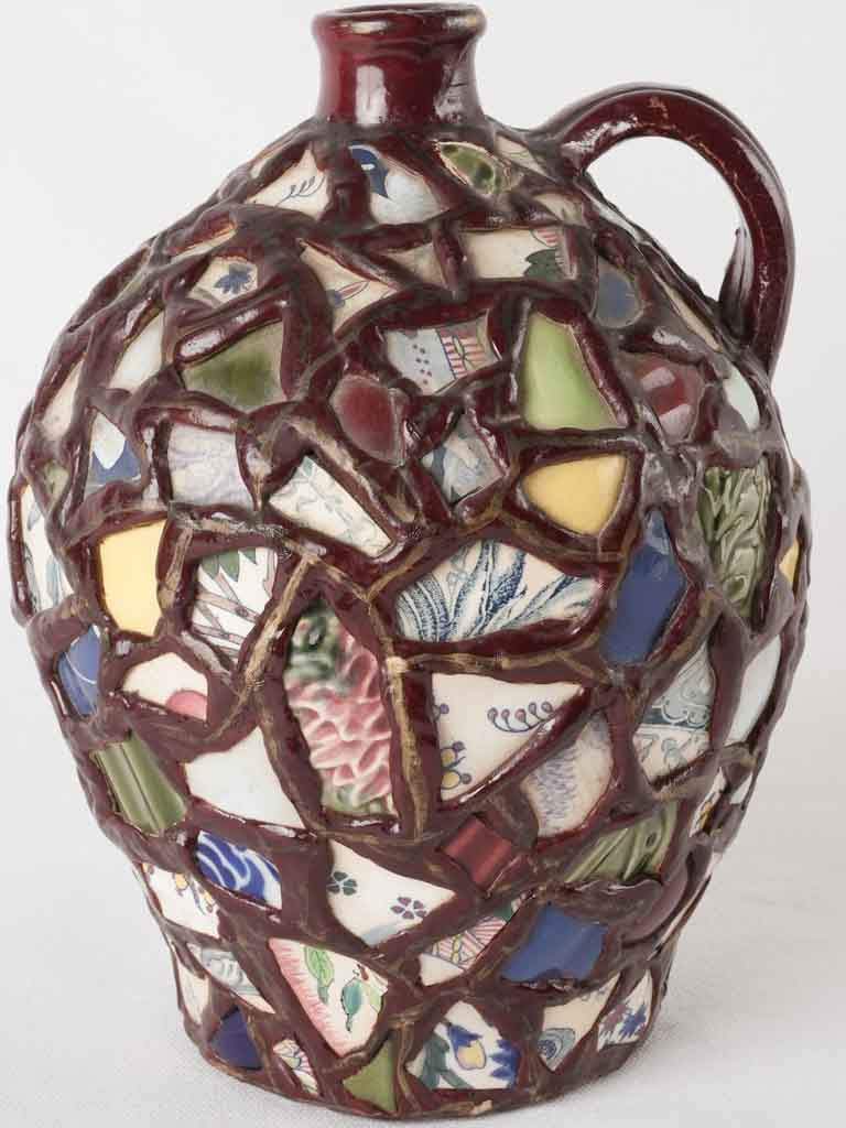 Handmade mosaic 'picassiette' pot 9½"