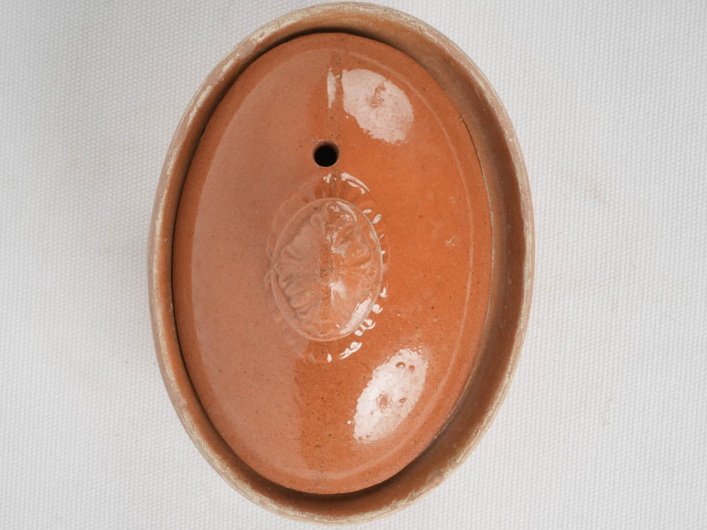 Heritage red-glazed tureen with handle