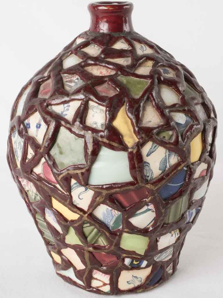 Handmade mosaic 'picassiette' pot 9½"