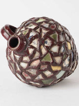 Handcrafted mosaic pitcher with clay