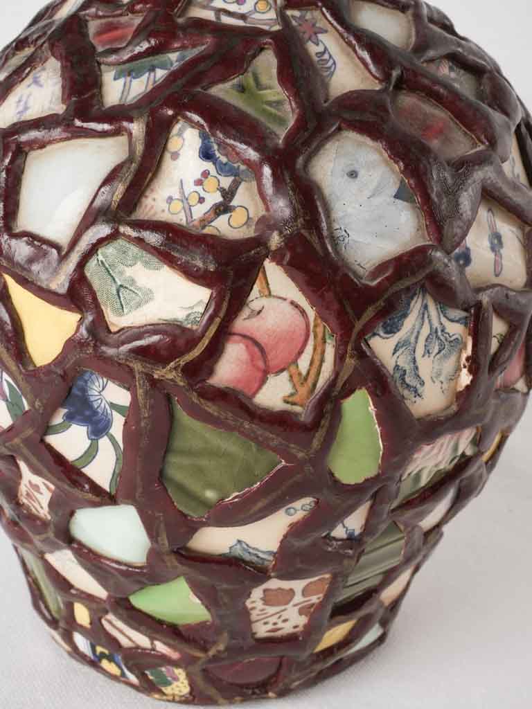 Handmade mosaic 'picassiette' pot 9½"