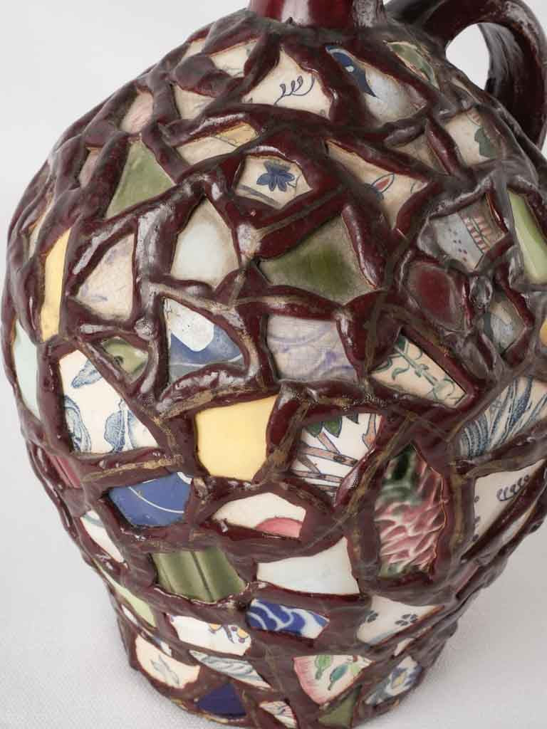 Handmade mosaic 'picassiette' pot 9½"