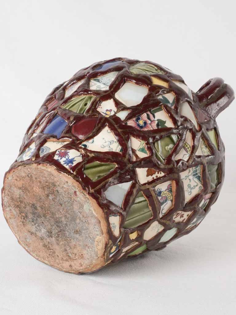 Handmade mosaic 'picassiette' pot 9½"