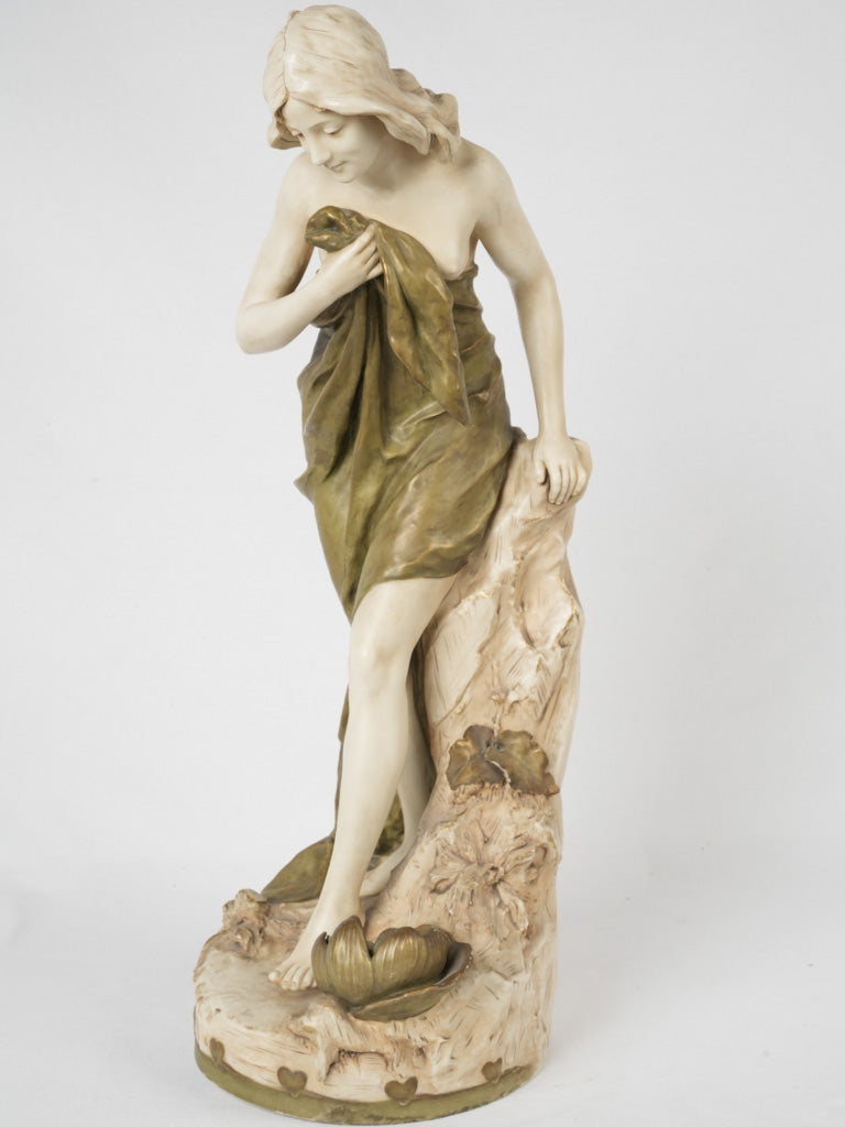 Antique Art Nouveau porcelain lady statue