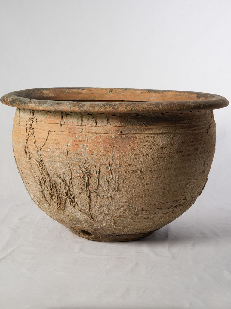 Antique rustic earthenware basin