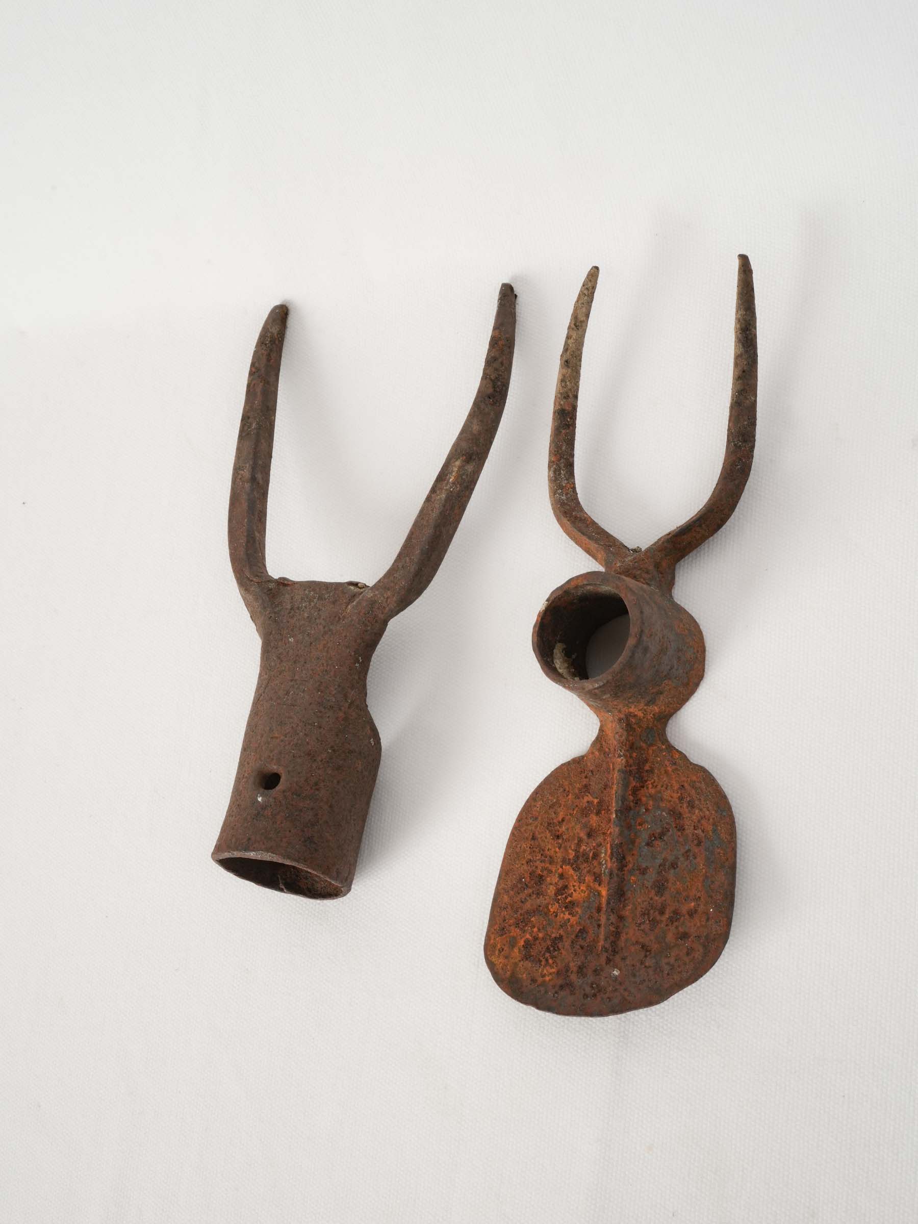 Pair of Antique Wrought Iron Garden Tool Heads from France