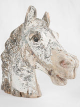 Antique French horse head sculpture - wooden 12½"