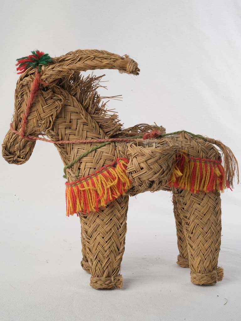 Enduring braided esparto donkey figure