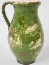 Antique European green-glazed milk jug