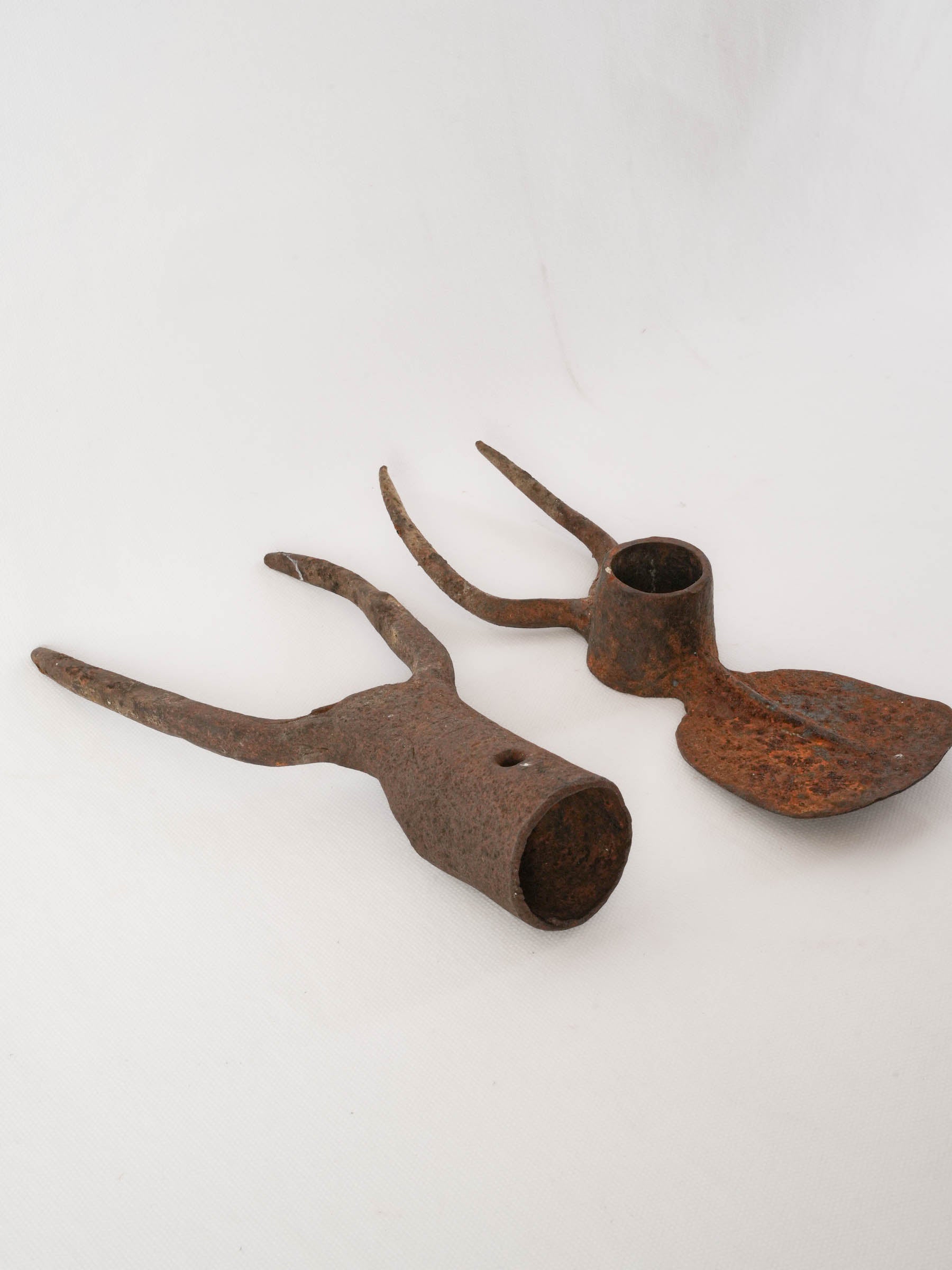 Pair of Antique Wrought Iron Garden Tool Heads from France