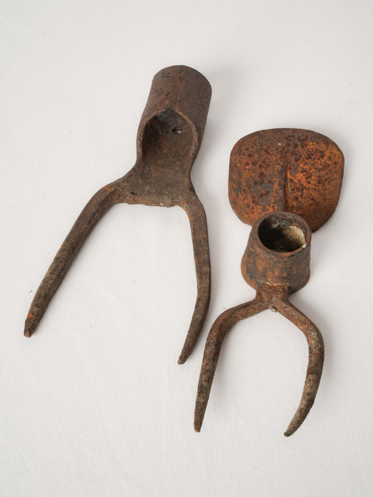 Pair of Antique Wrought Iron Garden Tool Heads from France