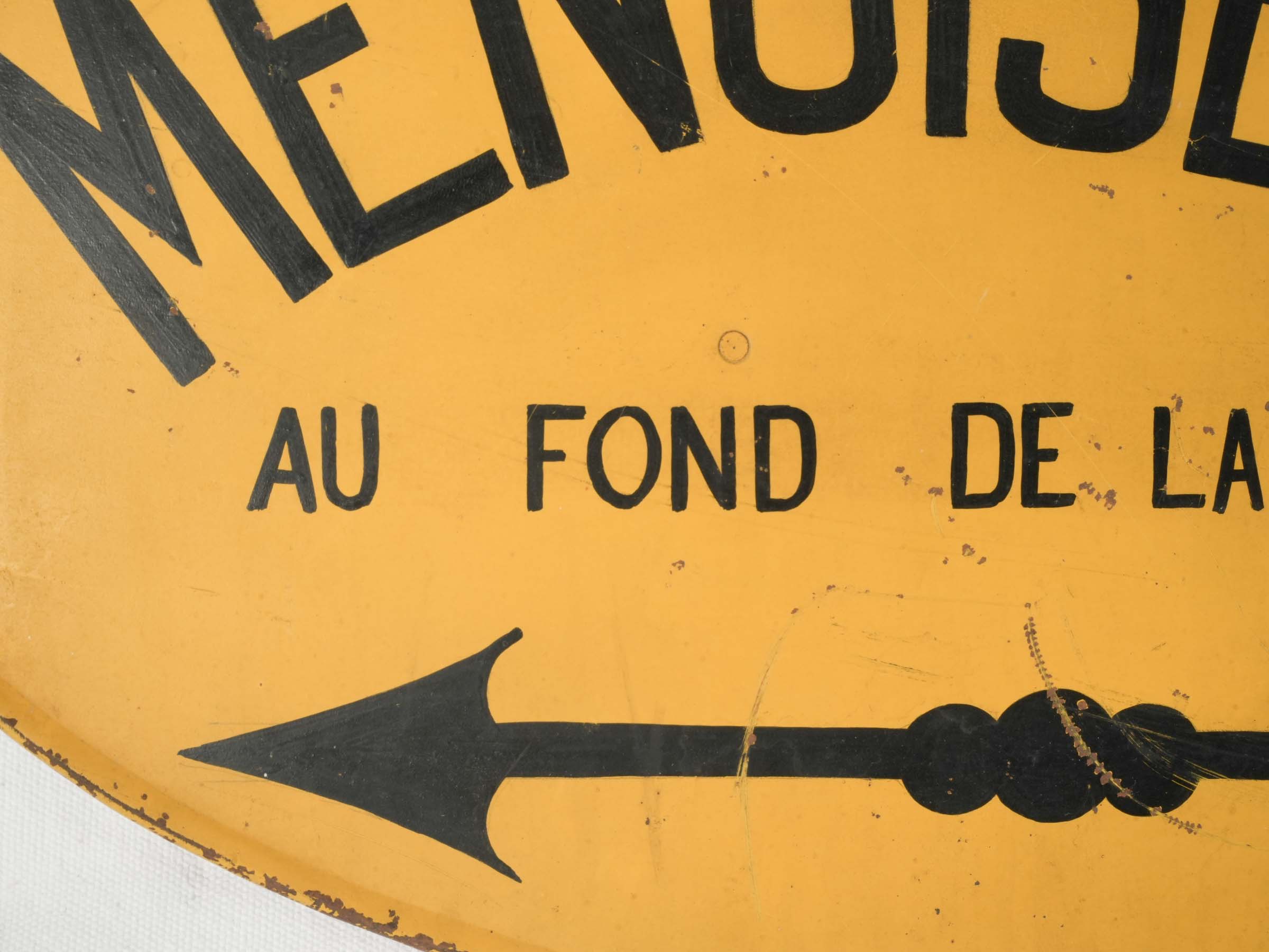 Vintage French Enamel Menuiserie Sign 1940s - 12¼" x 22½"