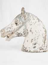 Antique French horse head sculpture - wooden 12½"