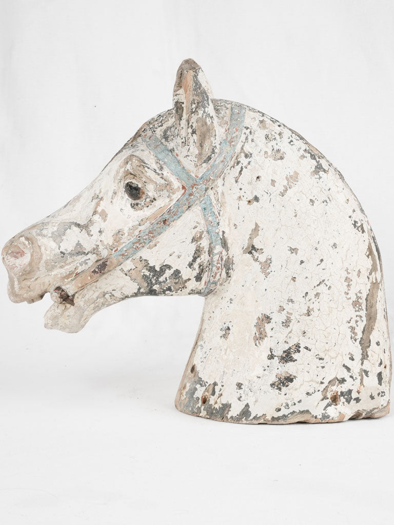 Antique French horse head sculpture - wooden 12½"