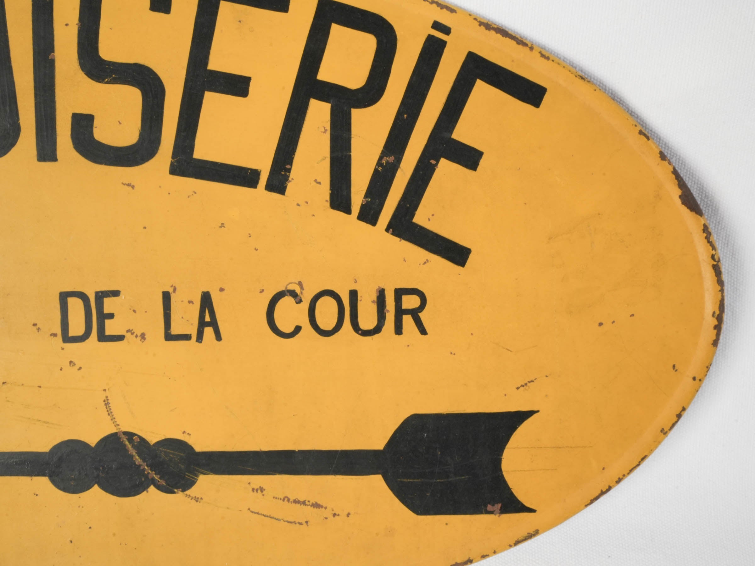 Vintage French Enamel Menuiserie Sign 1940s - 12¼" x 22½"