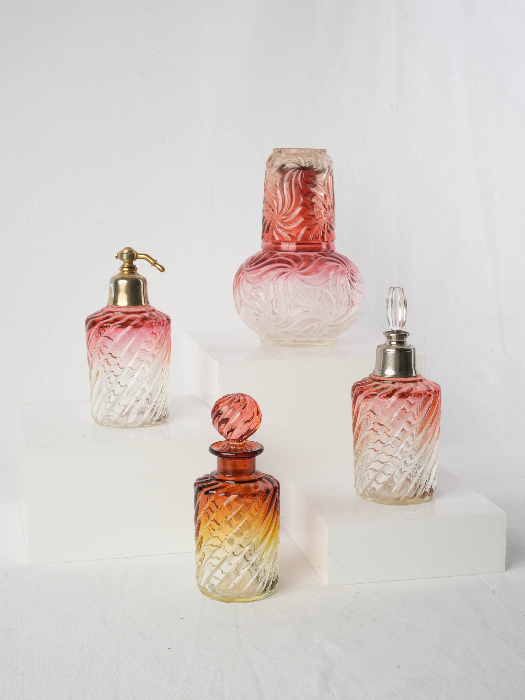 19th Century Baccarat Crystal Vanity Set and Night Service