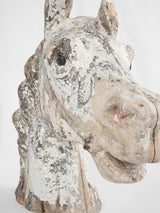 Antique French horse head sculpture - wooden 12½"