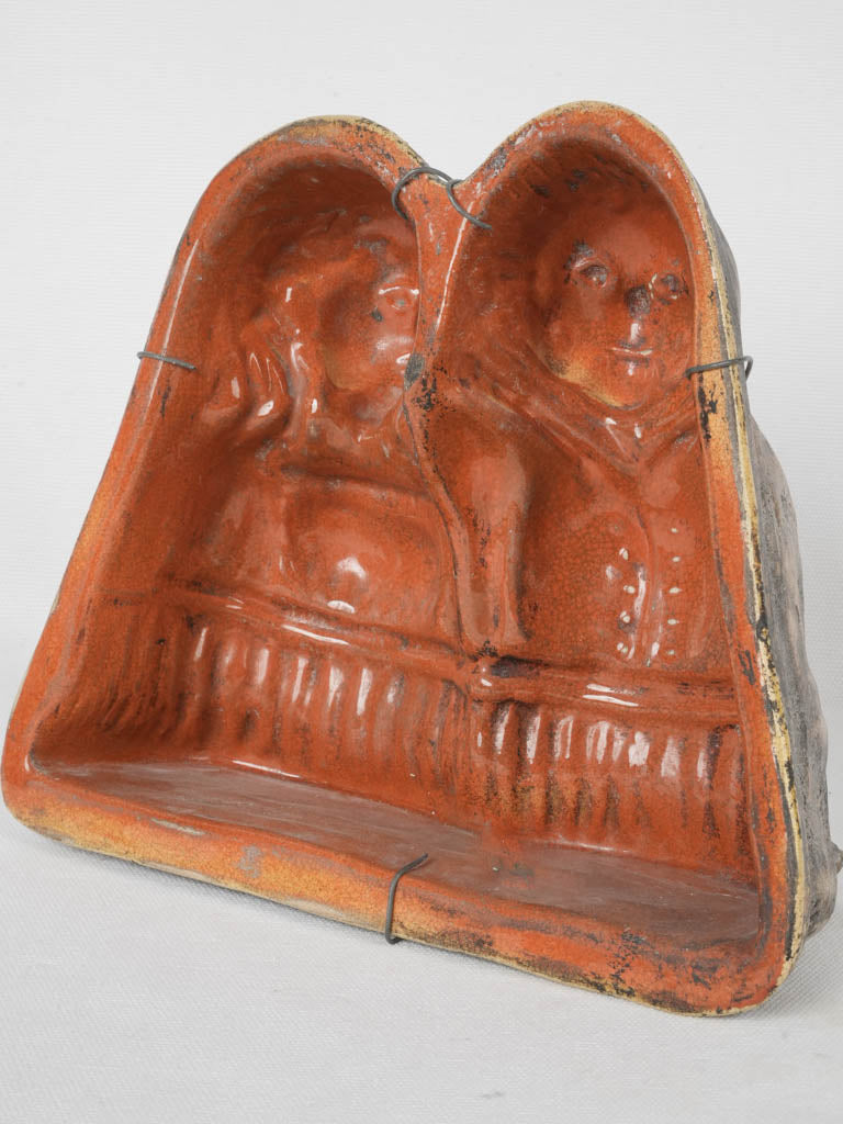 Vintage terracotta Alsatian Gugelhupf cake mold