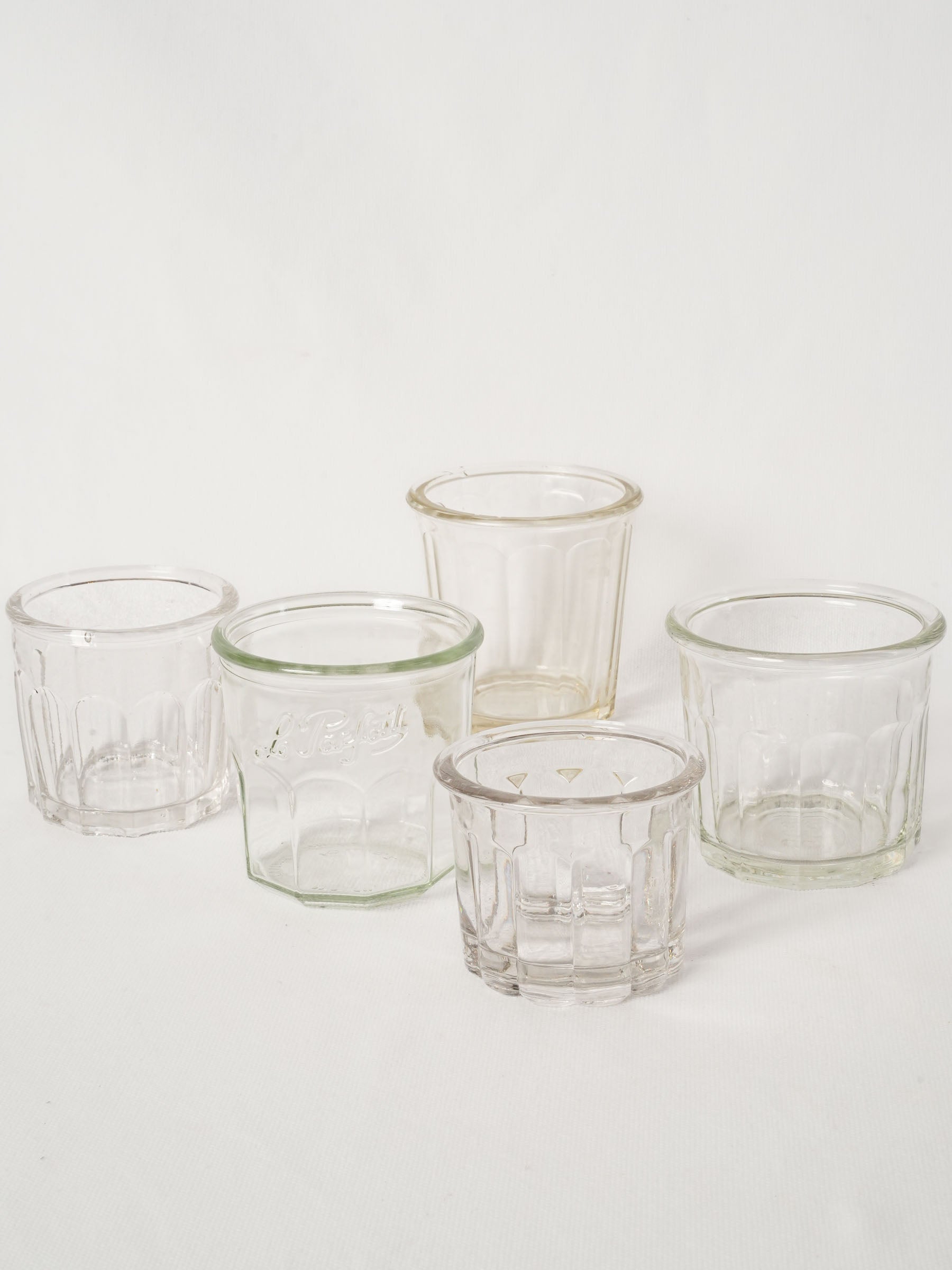 Set of 5 Vintage French Glass Preserving Jars