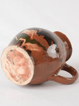 Antique French pitcher - brown jaspée 7½"