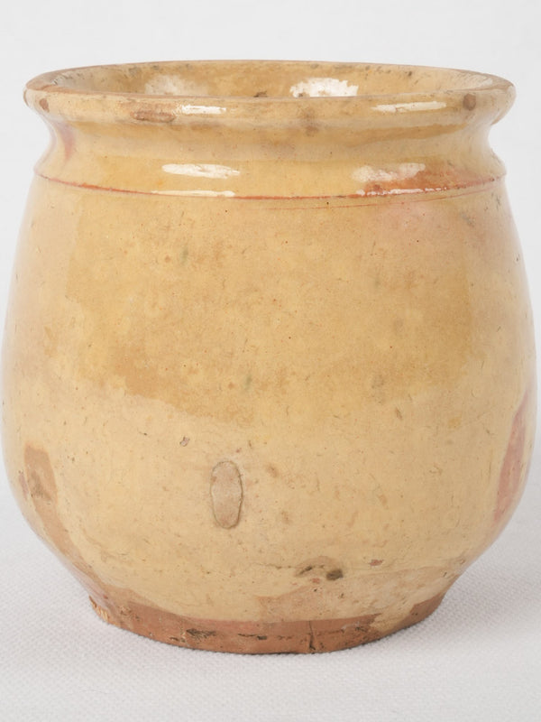 Antique yellow-glazed French honey pot