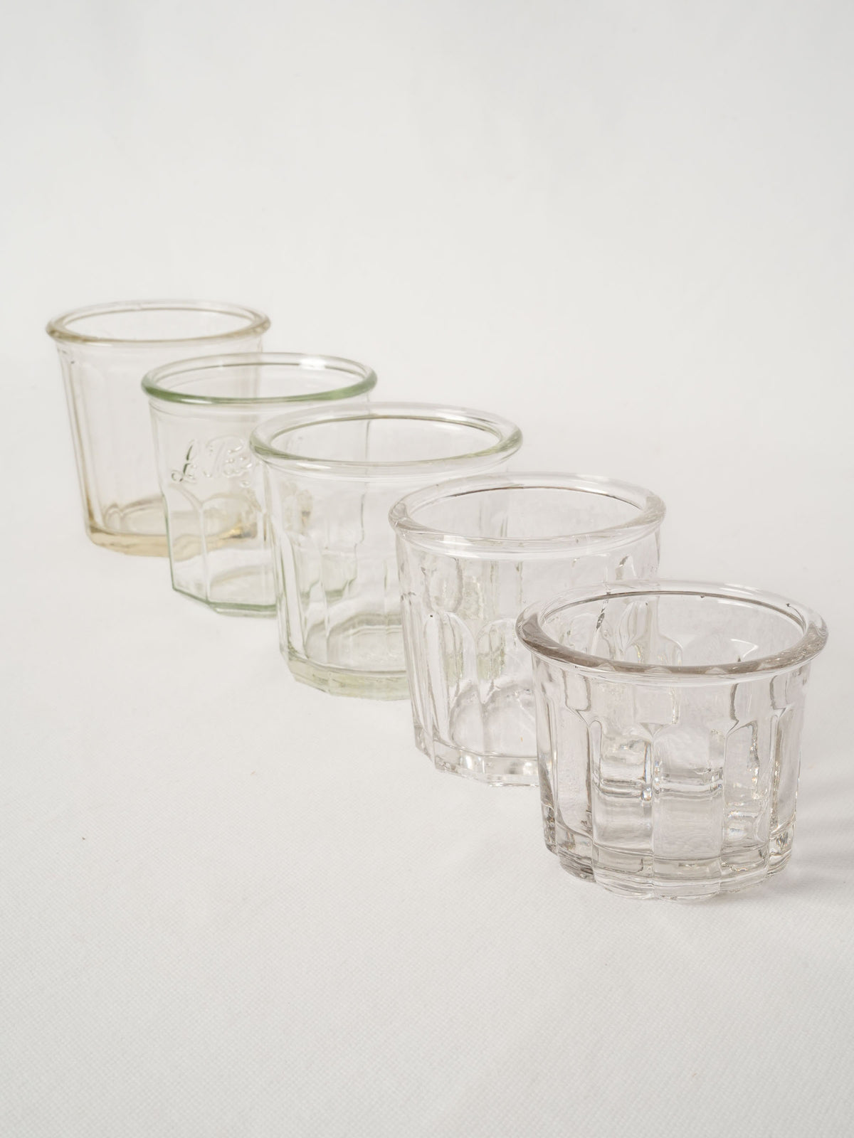 Set of 5 Vintage French Glass Preserving Jars