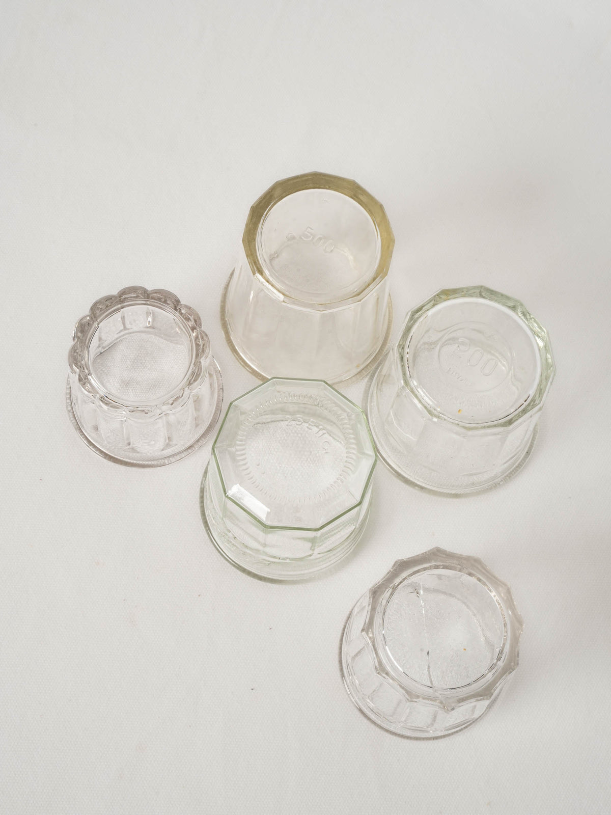 Set of 5 Vintage French Glass Preserving Jars