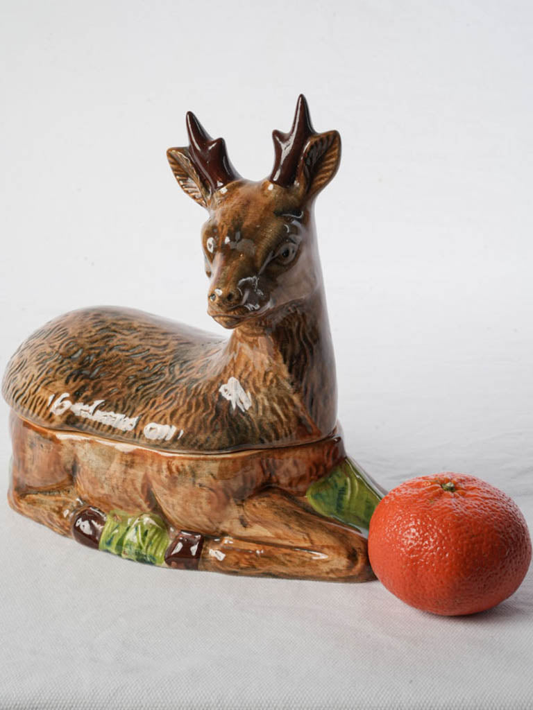 Handcrafted French majolica terrine dish